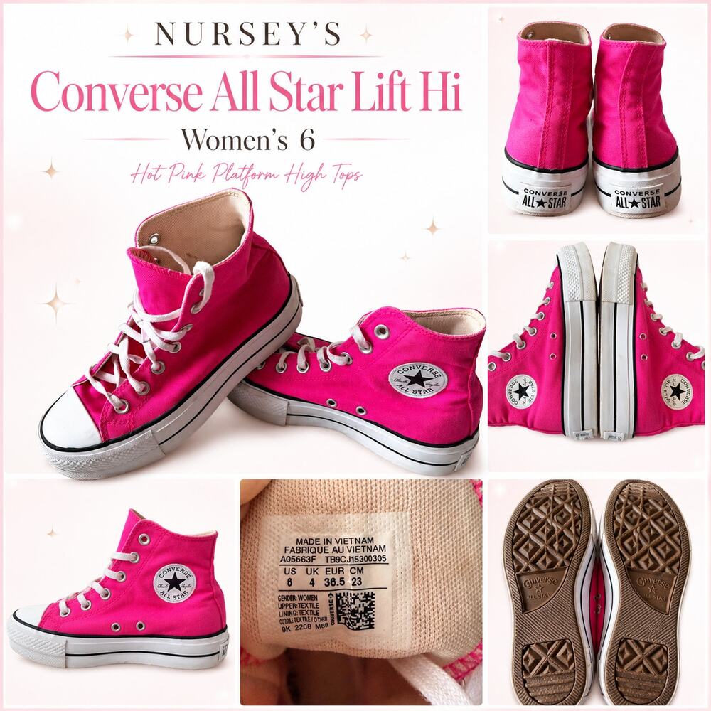 Converse Chuck Taylor All Star Lift Hi Platform Sneakers Pink Women’s 6